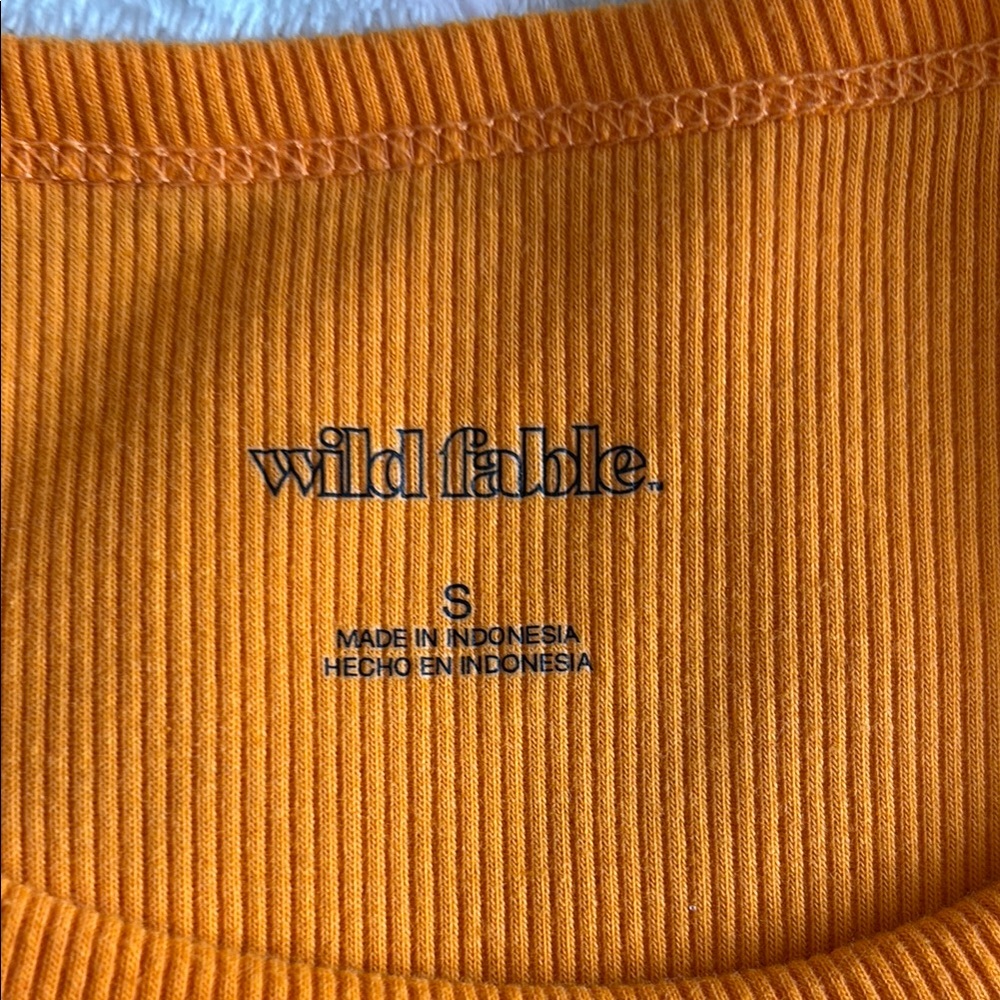 Wild Fable Orange Ribbed Crop Top - Picture 3 of 3